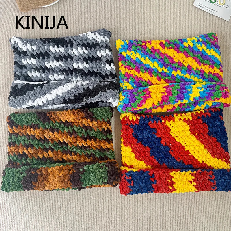 Handmade Cat Ear Crochet Beanie – Colorful Warm Hat